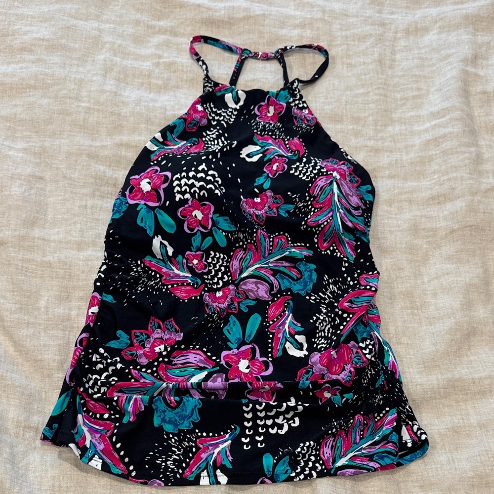 Anne Cole Floral Halter Swim Top -M